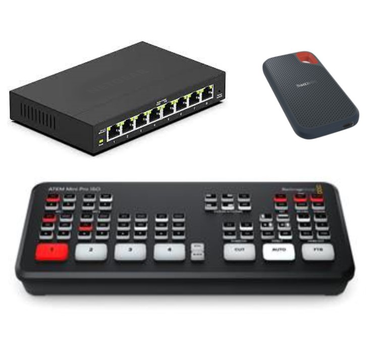 ATEM MINI PRO ISO + SSD 500GO + SWITCH ETHERNET